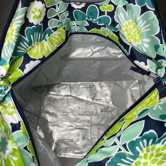 Thirty‎ One Thermal Tote Floral Lunch picnic Bag Cooler Blue/Green Sz.15x21x10" - Picture 8 of 11